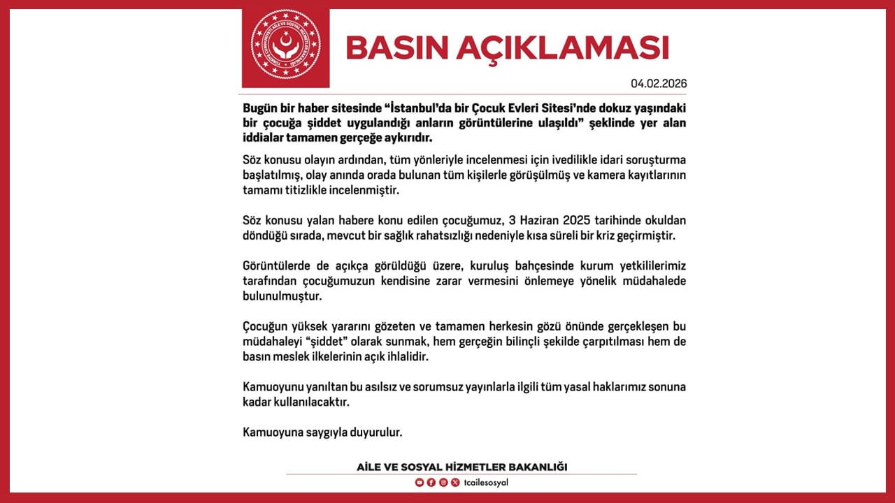 Foto - Bakanlıktan "Çocuk Evleri Sitesi" iddialarına yalanlama