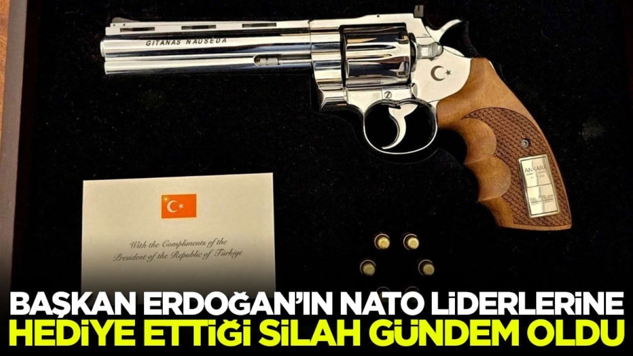 Başkan Erdoğan’dan NATO liderlerine jest! Hediye edilen silahın marka ve modeli belli oldu