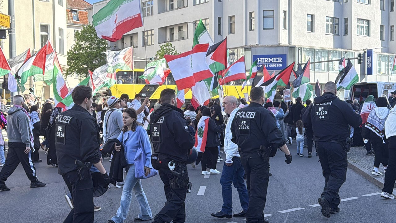 Foto - Berlin’de Filistin için binler yürüdü