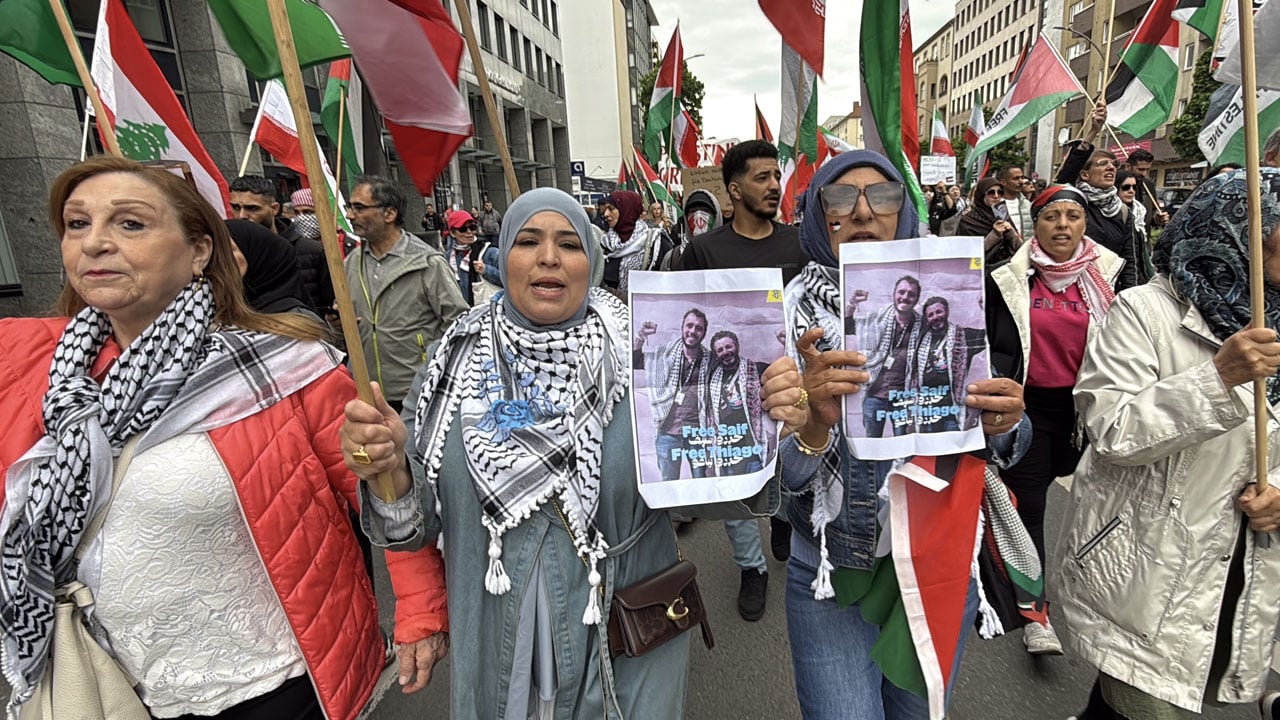 Foto - Berlin’de Filistin için binler yürüdü