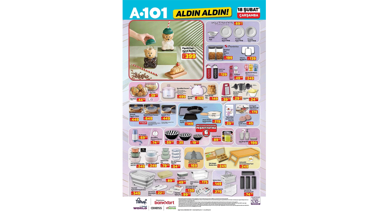 Foto - Bu hafta neler var neler! A101’de 18 Şubat Çarşamba günü indirim rüzgarı