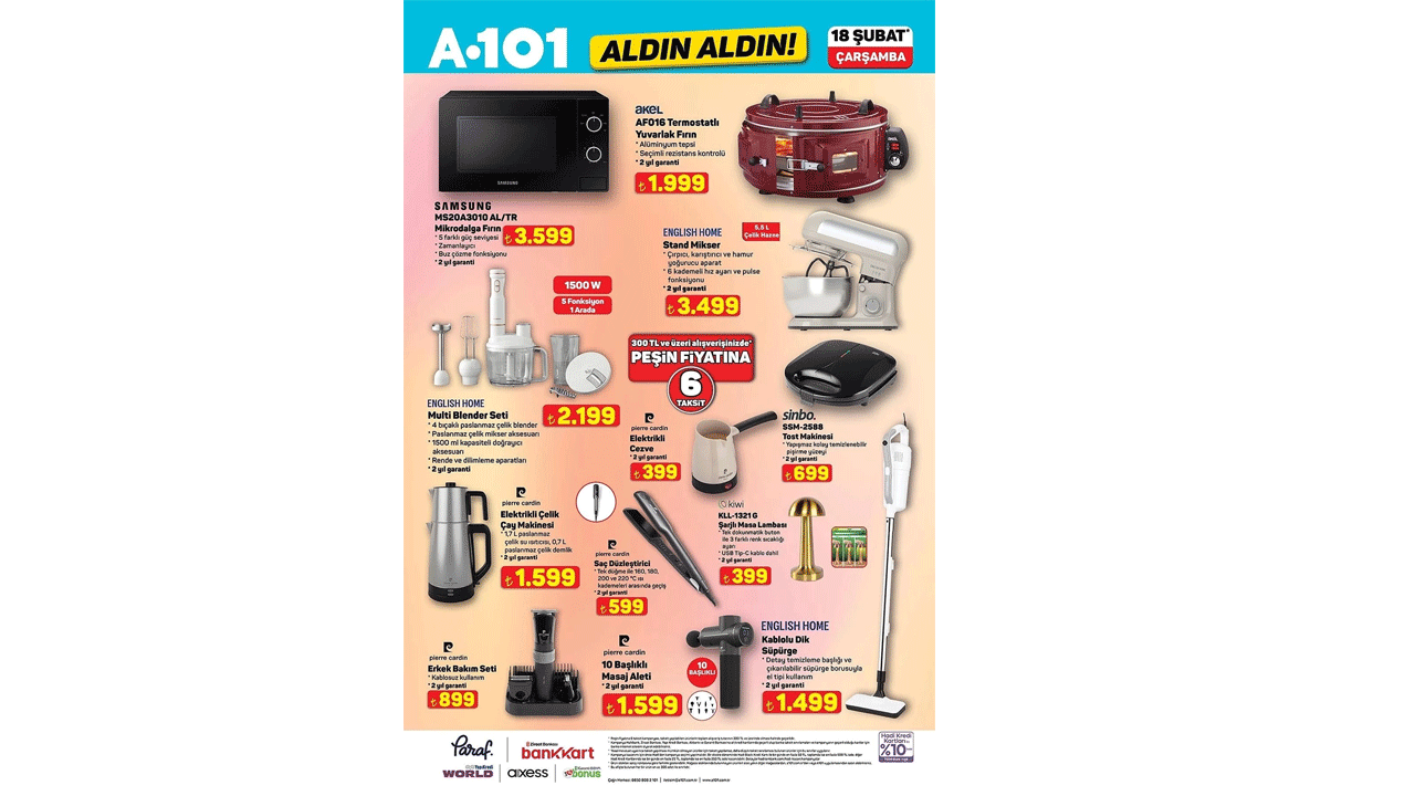 Foto - Bu hafta neler var neler! A101’de 18 Şubat Çarşamba günü indirim rüzgarı