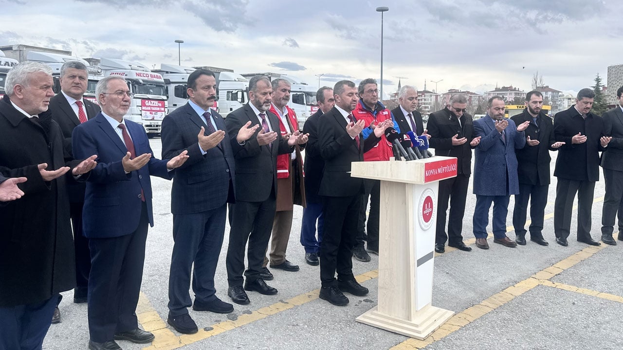 Foto - Bulut ağlamazsa yer nasıl gülsün: Konya'dan Gazze'ye 15 yardım tırı gönderildi