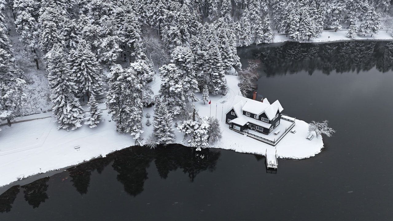 Çam ormanları nefes kesti! Soğuk hava iç ısıtan manzara