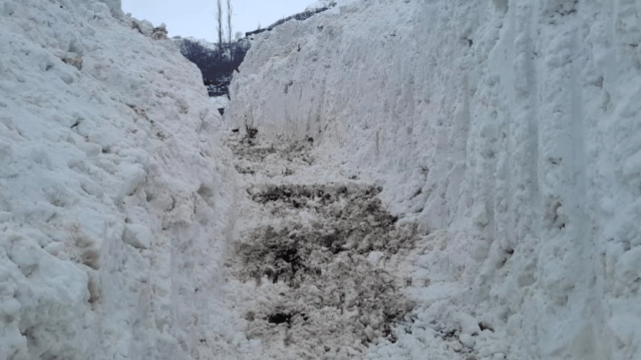 Foto - Çığ felaketi! Meyve bahçeleri zarar gördü, yol kapandı