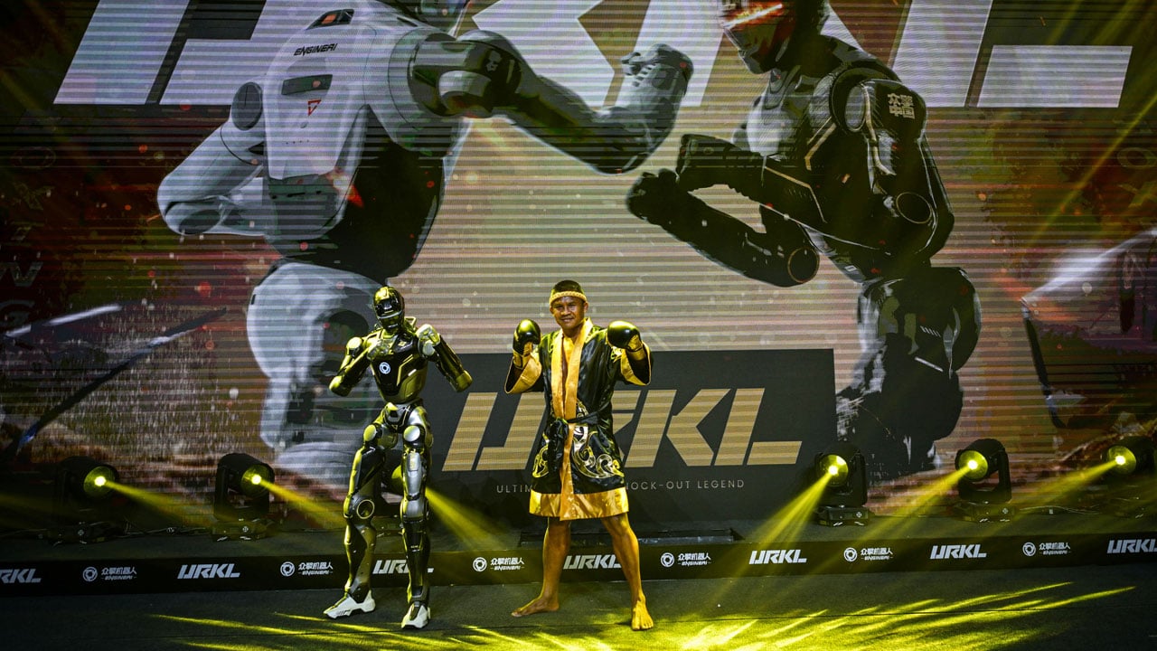 Foto - Çin'in insansı robotları kafes dövüşünde