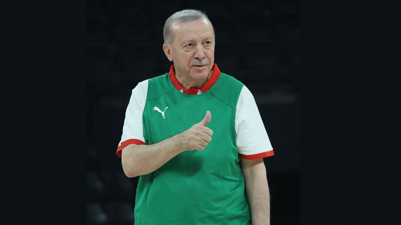 Foto - Cumhurbaşkanı Erdoğan, efsane basketbolcu Shaquille O'Neal ile basketbol oynadı