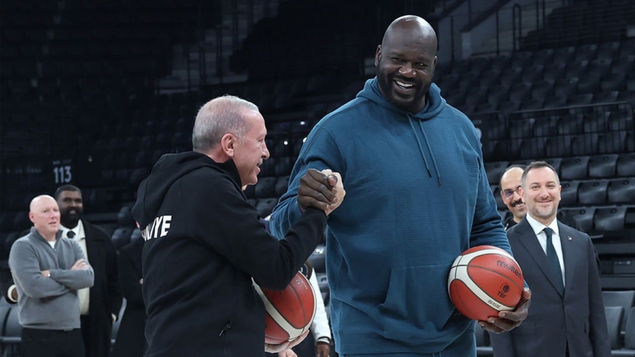 Foto - Cumhurbaşkanı Erdoğan, efsane basketbolcu Shaquille O'Neal ile basketbol oynadı
