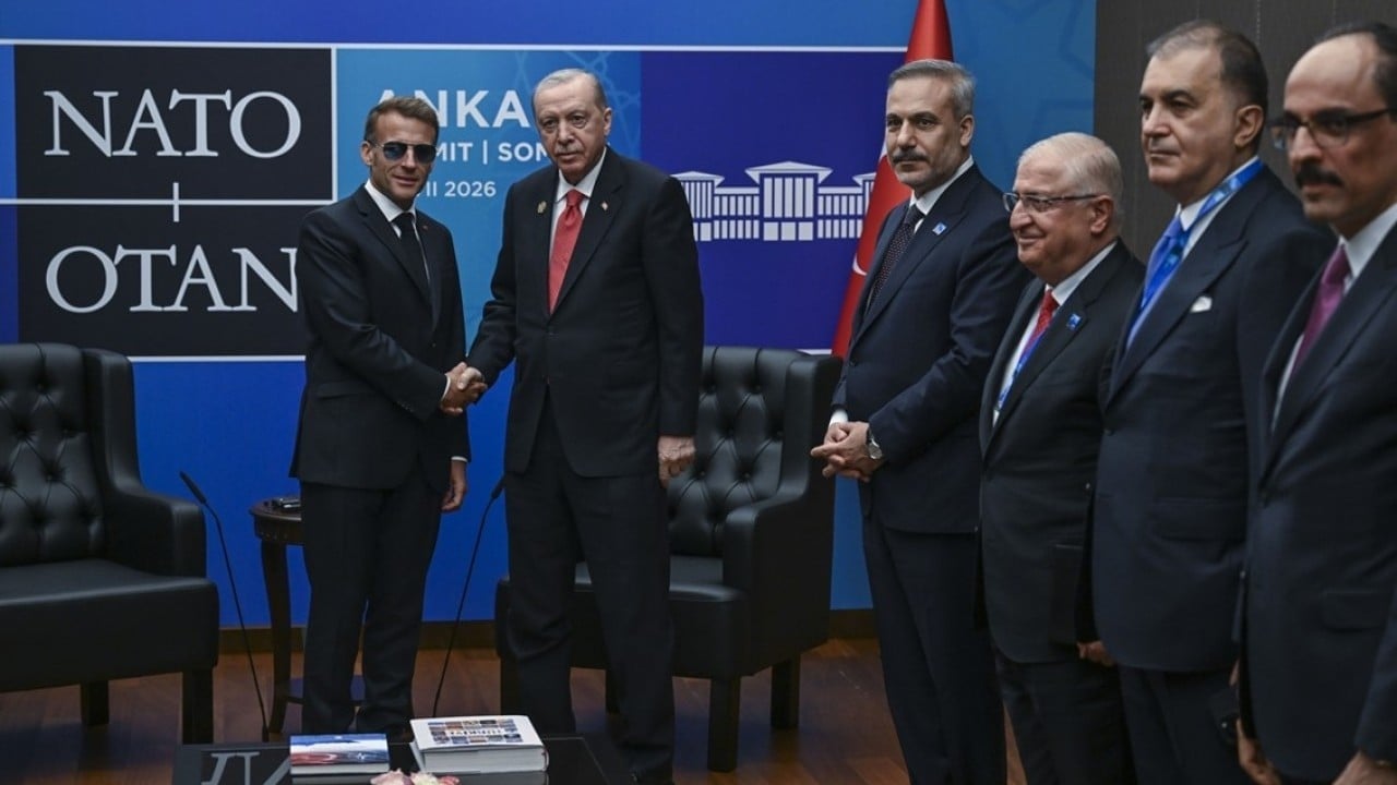 Foto - Cumhurbaşkanı Erdoğan, Fransa Cumhurbaşkanı Macron ile bir araya geldi