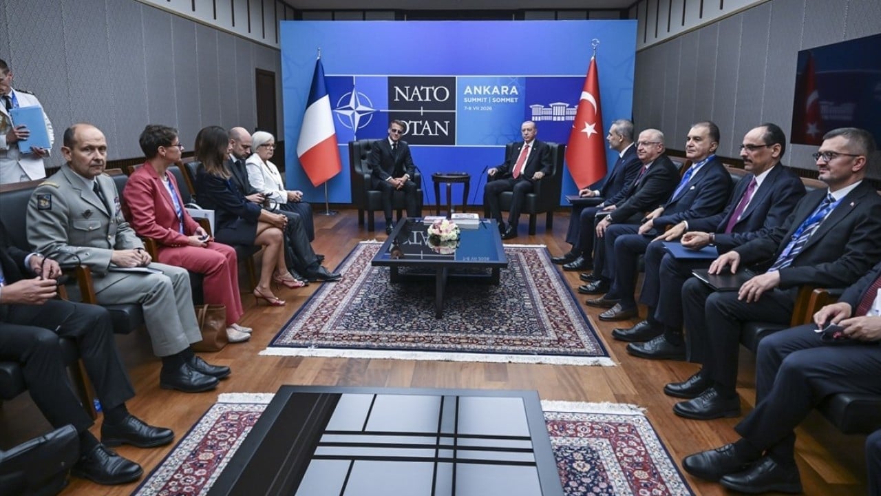 Foto - Cumhurbaşkanı Erdoğan, Fransa Cumhurbaşkanı Macron ile bir araya geldi
