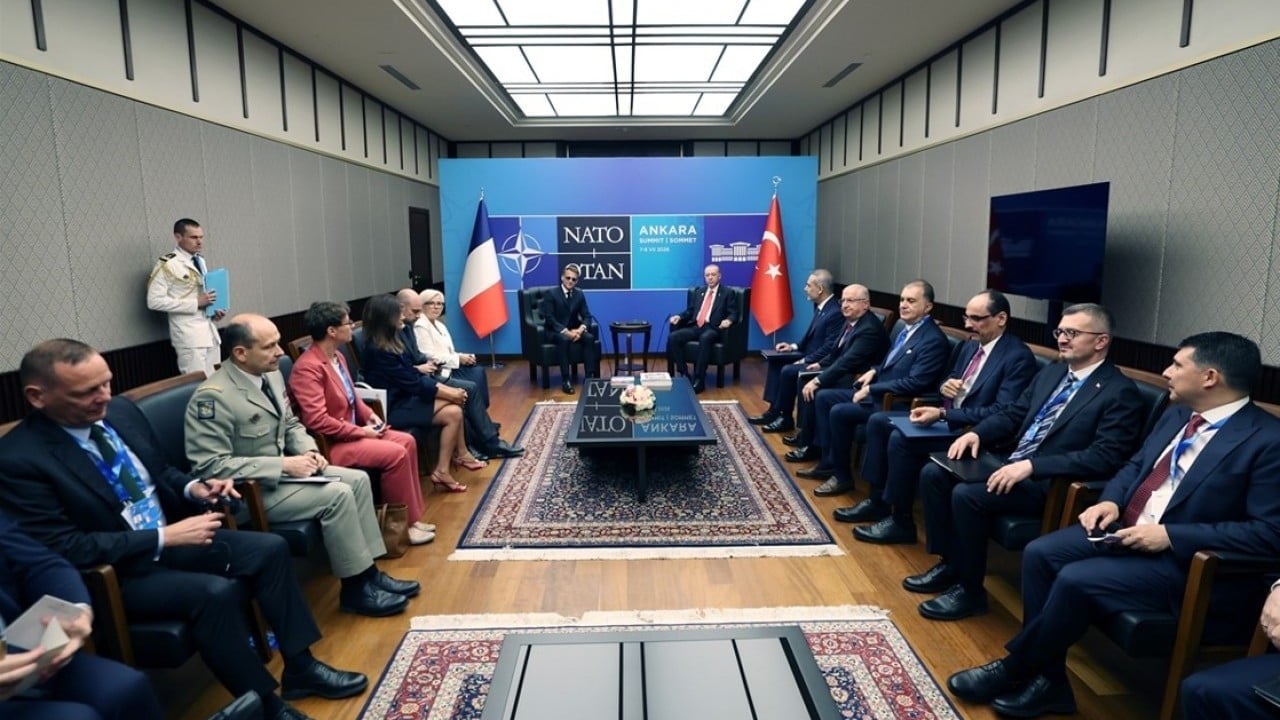 Foto - Cumhurbaşkanı Erdoğan, Fransa Cumhurbaşkanı Macron ile bir araya geldi