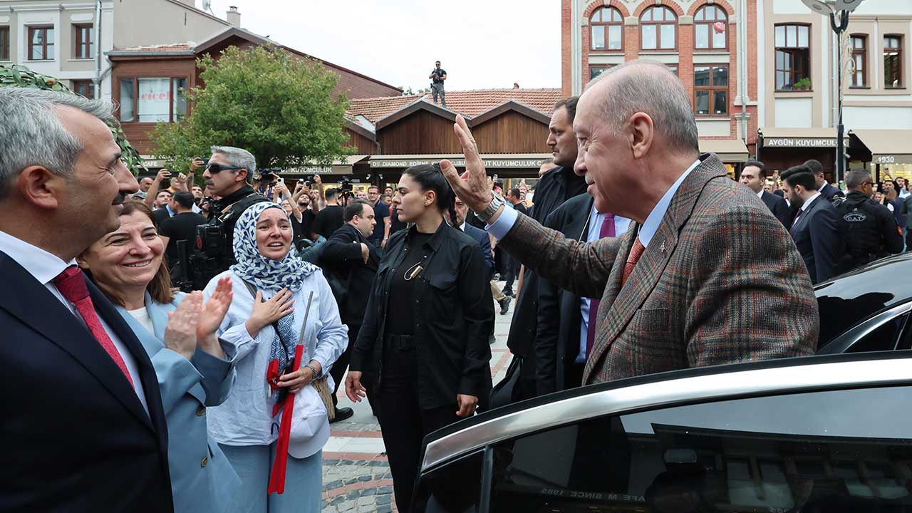 Foto - Cumhurbaşkanı Erdoğan'a Edirne'de sevgi seli