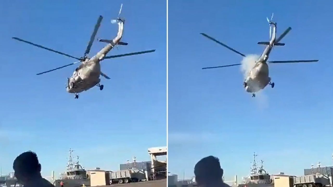 Dehşet anları saniye saniye kaydedildi! Askeri helikopter, kalkıştan hemen sonra yere çakıldı