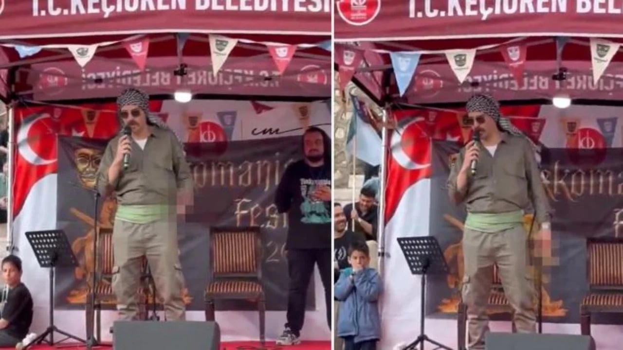 DEM Parti’yi küplere bindiren görüntü: Cem Ersever kostümüyle sahneye çıktı, ortalık fena karıştı