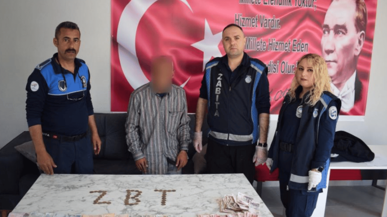 Dilencinin üzerinden çıkan para zabıtayı şoke etti