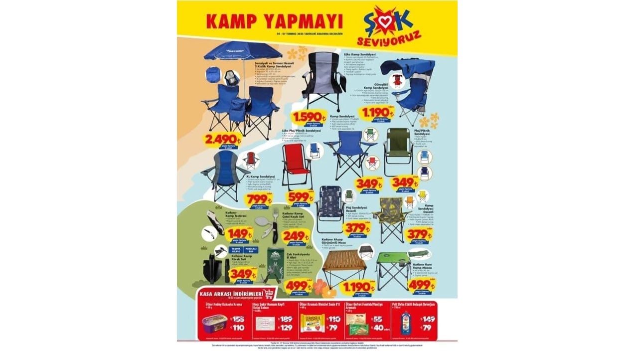 Foto - Doğa tutkunlarının dikkatine! ŞOK'a 4 Temmuz cumartesi günü kamp malzemeleri geliyor