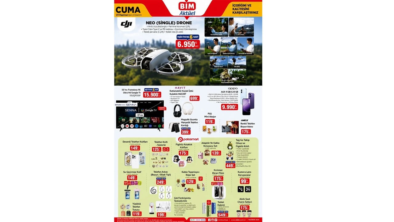 Foto - Drone, ankastre set, kanatsız fan, mini bozdolabı, sprey mop ve daha niceleri! BİM'de 16-19 Haziran 2026 fırsatları teknolojiye doyuracak