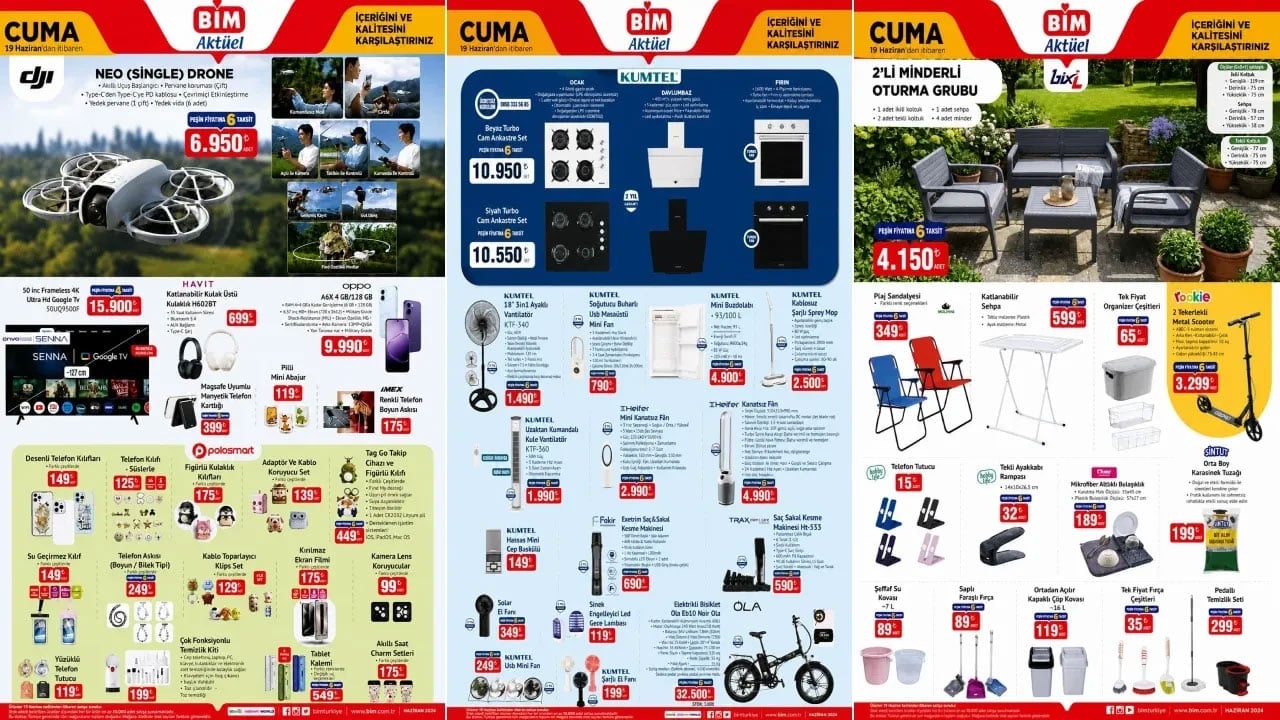 Foto - Drone, ankastre set, kanatsız fan, mini bozdolabı, sprey mop ve daha niceleri! BİM'de 16-19 Haziran 2026 fırsatları teknolojiye doyuracak