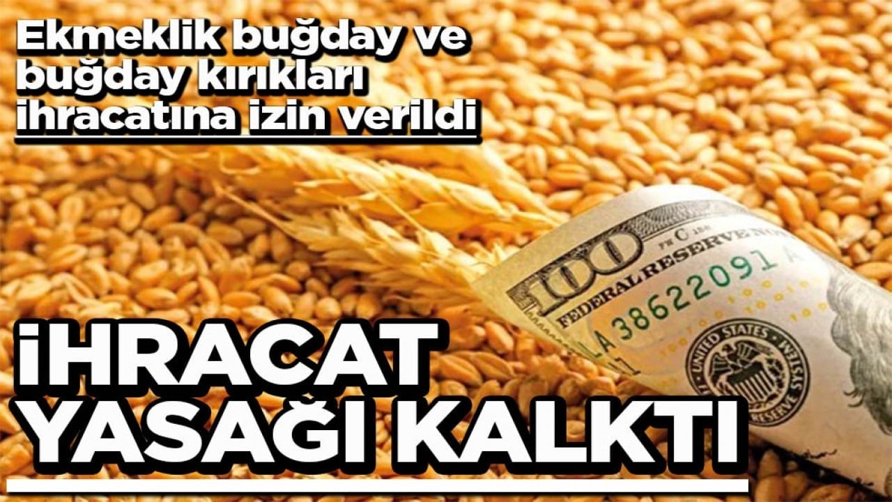 Ekmeklik buğday ve buğday kırıkları ihracatına izin verildi İhracat yasağı kalktı