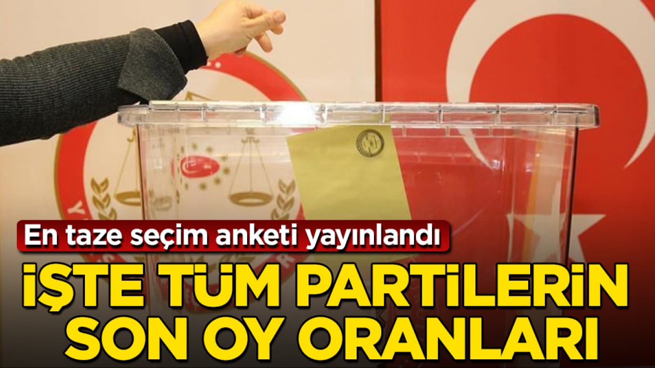 En taze seçim anketi yayınlandı! İşte tüm partilerin son oy oranları