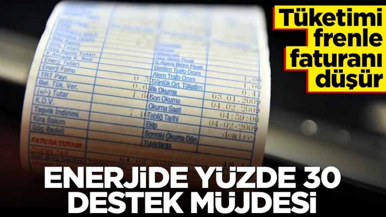 Enerjide yüzde 30 destek müjdesi! Tüketimi frenle, faturanı düşür