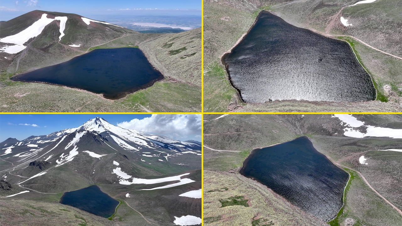 Erciyes Dağı'nın karı eridi! Sarıgöl doldu