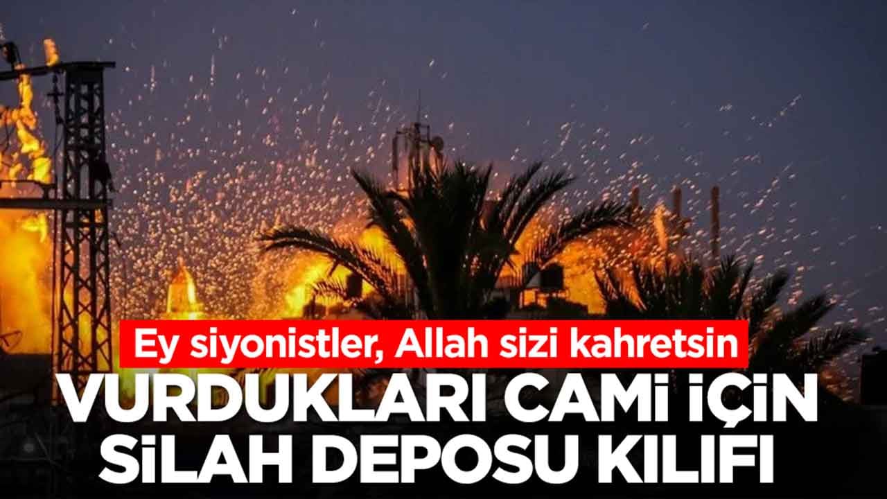 Ey siyonistler, Allah sizi kahretsin: Vurdukları cami için silah deposu kılıfı