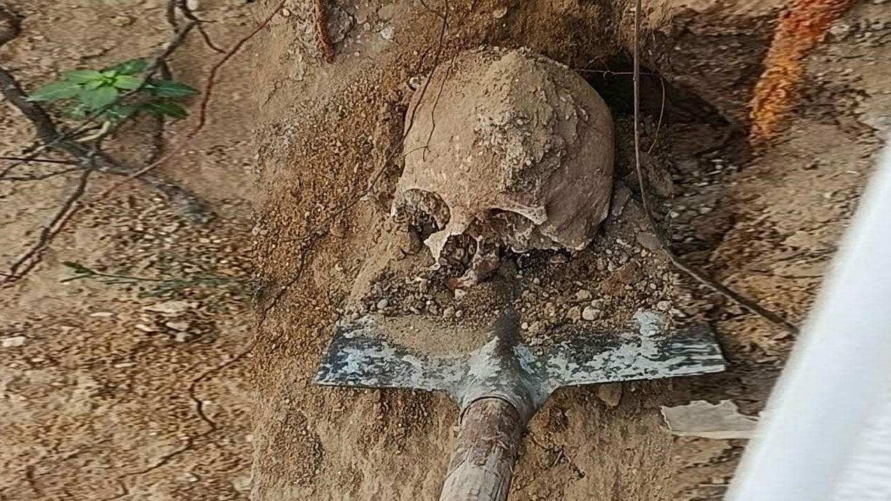 Fidan dikerken karşılaştı! Site bahçesinde insan kafatası bulundu