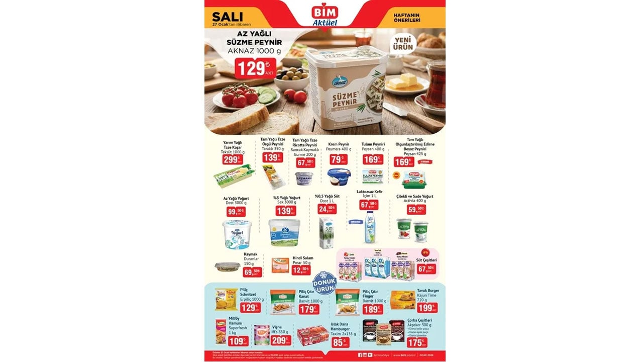 Foto - Fırsat üstüne fırsat! BİM’de 27-30 Ocak 2026 indirimleri dolu dolu geliyor