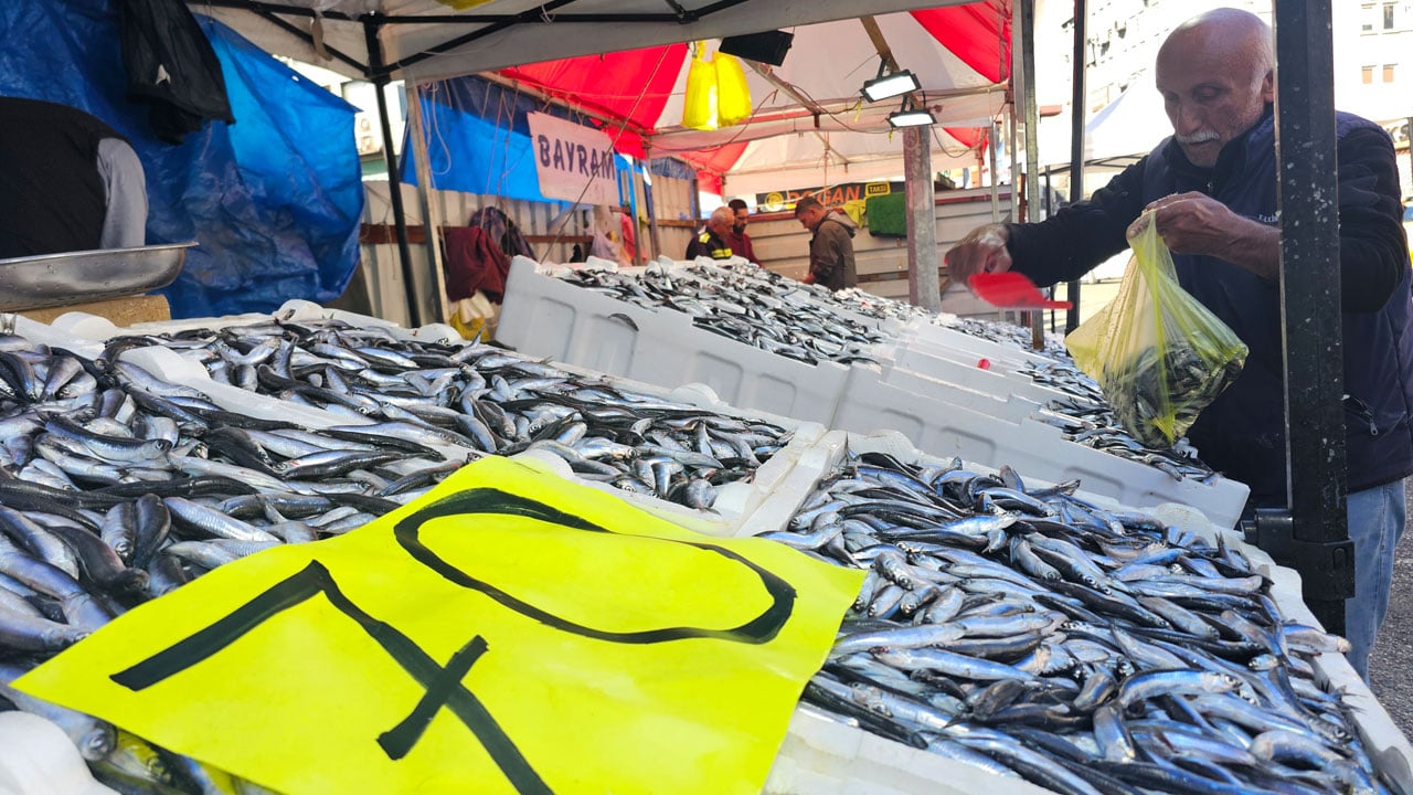Foto - Fiyatı dibe vurdu! Hamsi kuyruğu uzadıkça uzadı
