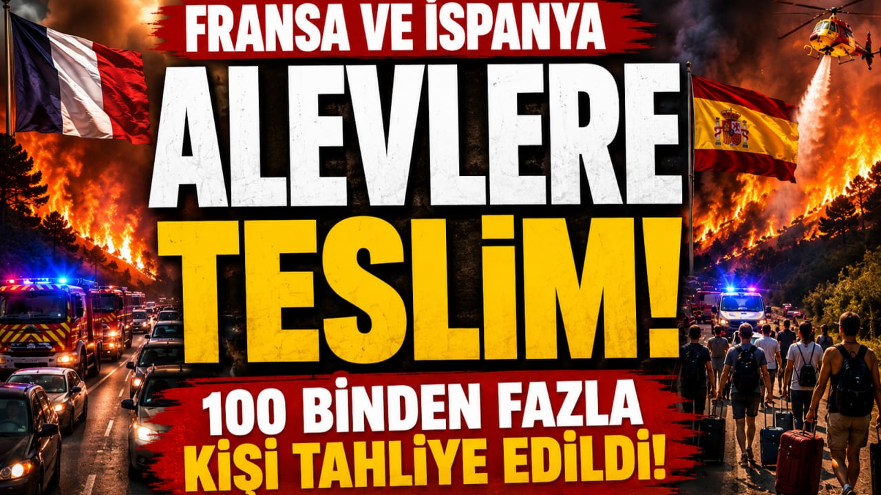 Fransa ve İspanya alevlere teslim: 100 binden fazla kişi tahliye edildi