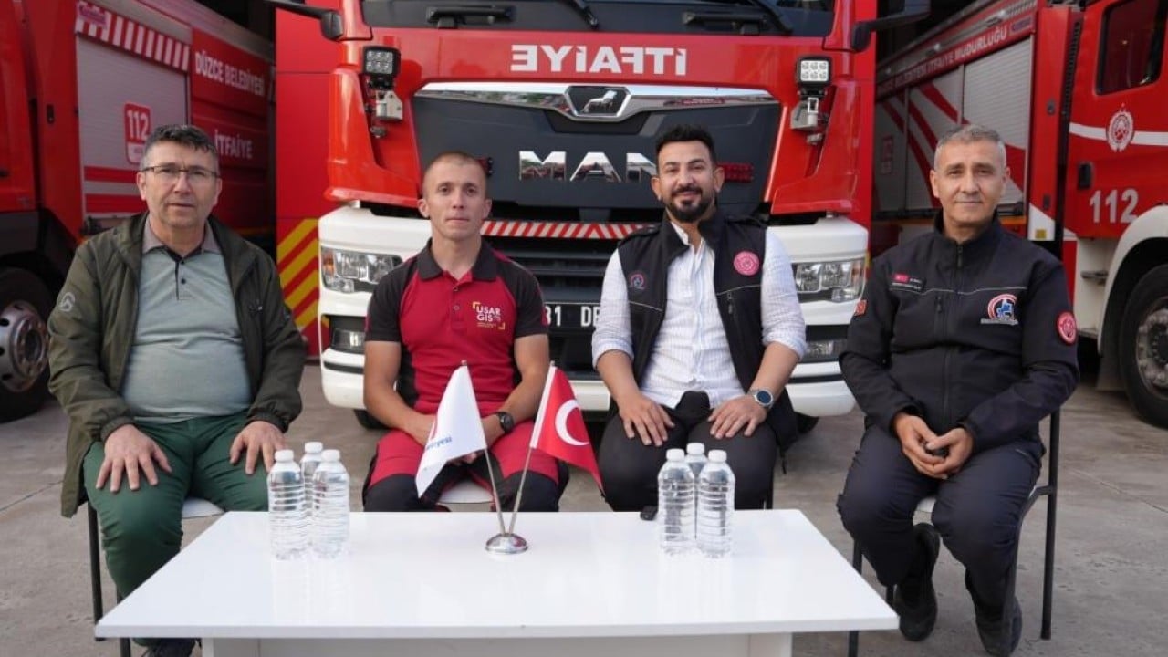 Foto - GIS-FRANCE ekibini ağırladılar Düzce İtfaiyesi’ne Fransa’dan destek geldi