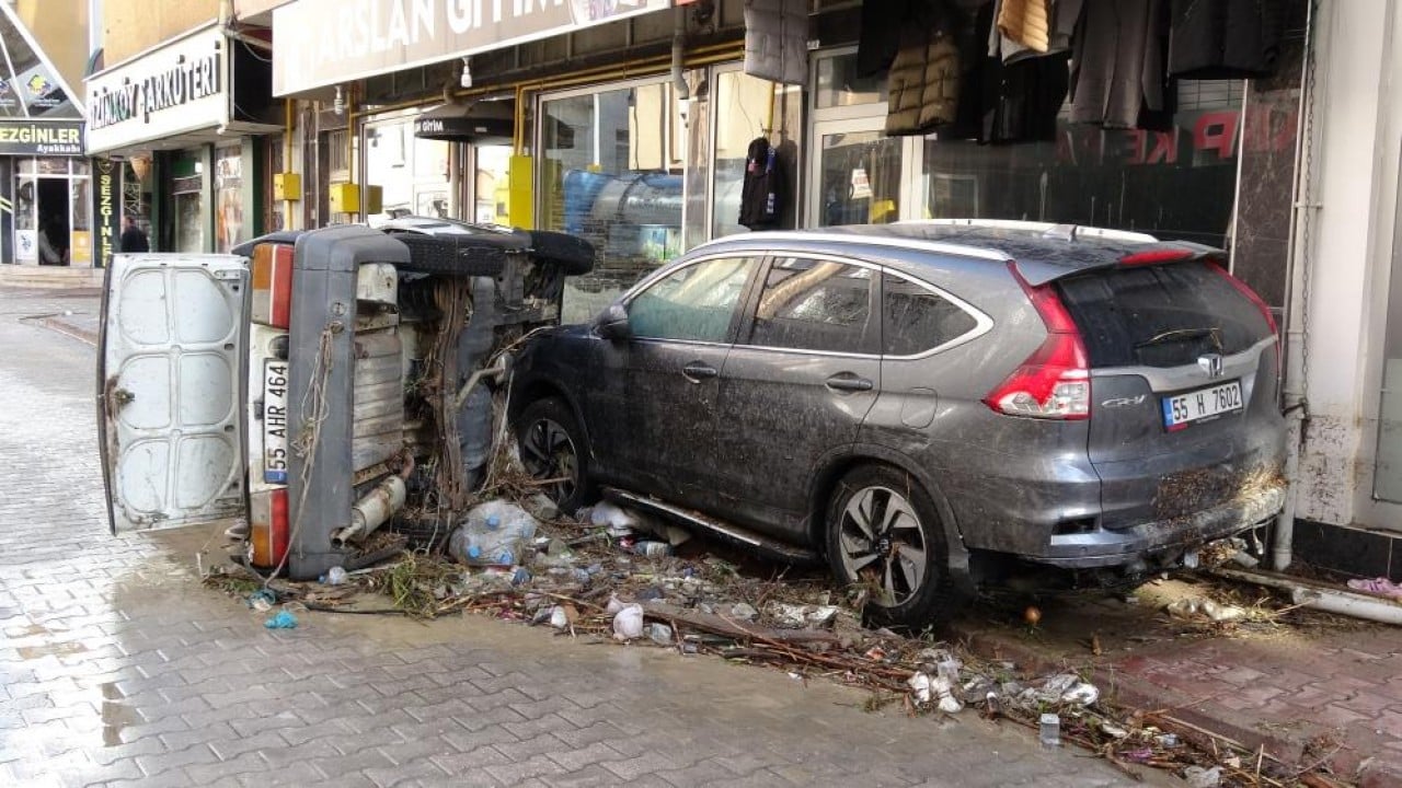 Foto - Havza'da sel ilçeyi yerle bir etti Felaketin boyutu sabah ortaya çıktı