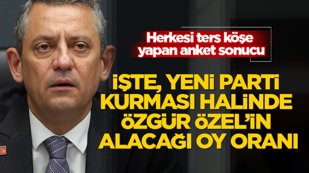 Herkesi ters köşe yapan anket sonucu! İşte, yeni parti kurması halinde Özgür Özel’in alacağı oy oranı