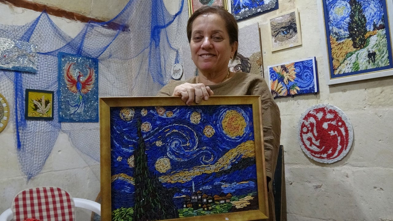 Foto - İğneyle kuyu kazar gibi… Ürettiği mozaikler Avrupa yolunda