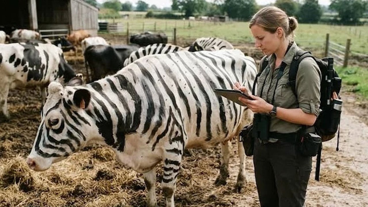 İnekleri zebra gibi boyadılar: Sonuçlar inanılmaz