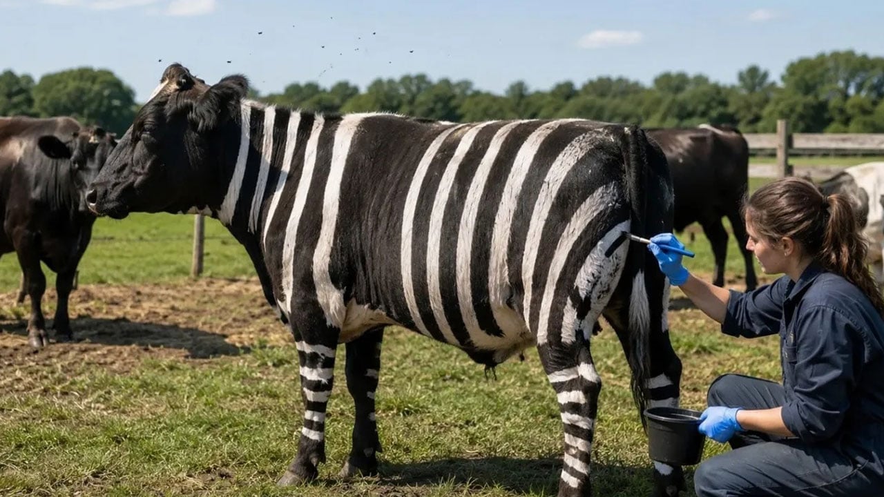 Foto - İnekleri zebra gibi boyadılar: Sonuçlar inanılmaz