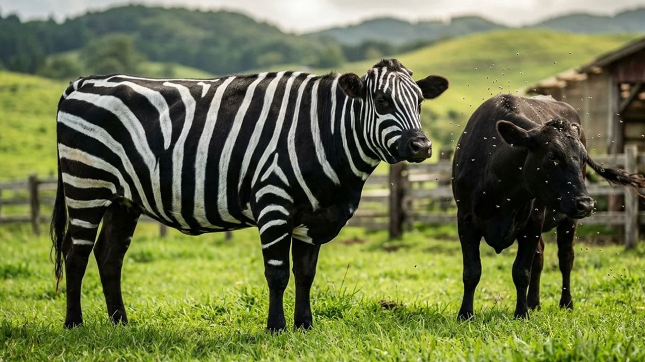 Foto - İnekleri zebra gibi boyadılar: Sonuçlar inanılmaz