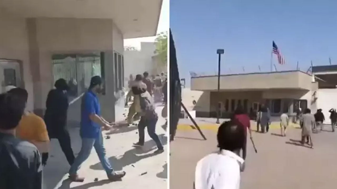 Foto - İslam ülkesinde ABD konsolosluğunu bastılar! Ölü ve yaralılar var