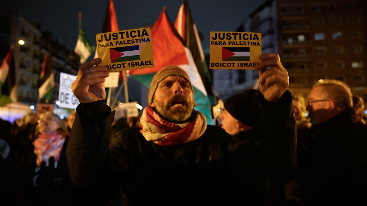 Foto - İspanya'da Maccabi Tel Aviv protesto edildi! Madrid sokaklarında "Özgür Filistin" sesleri