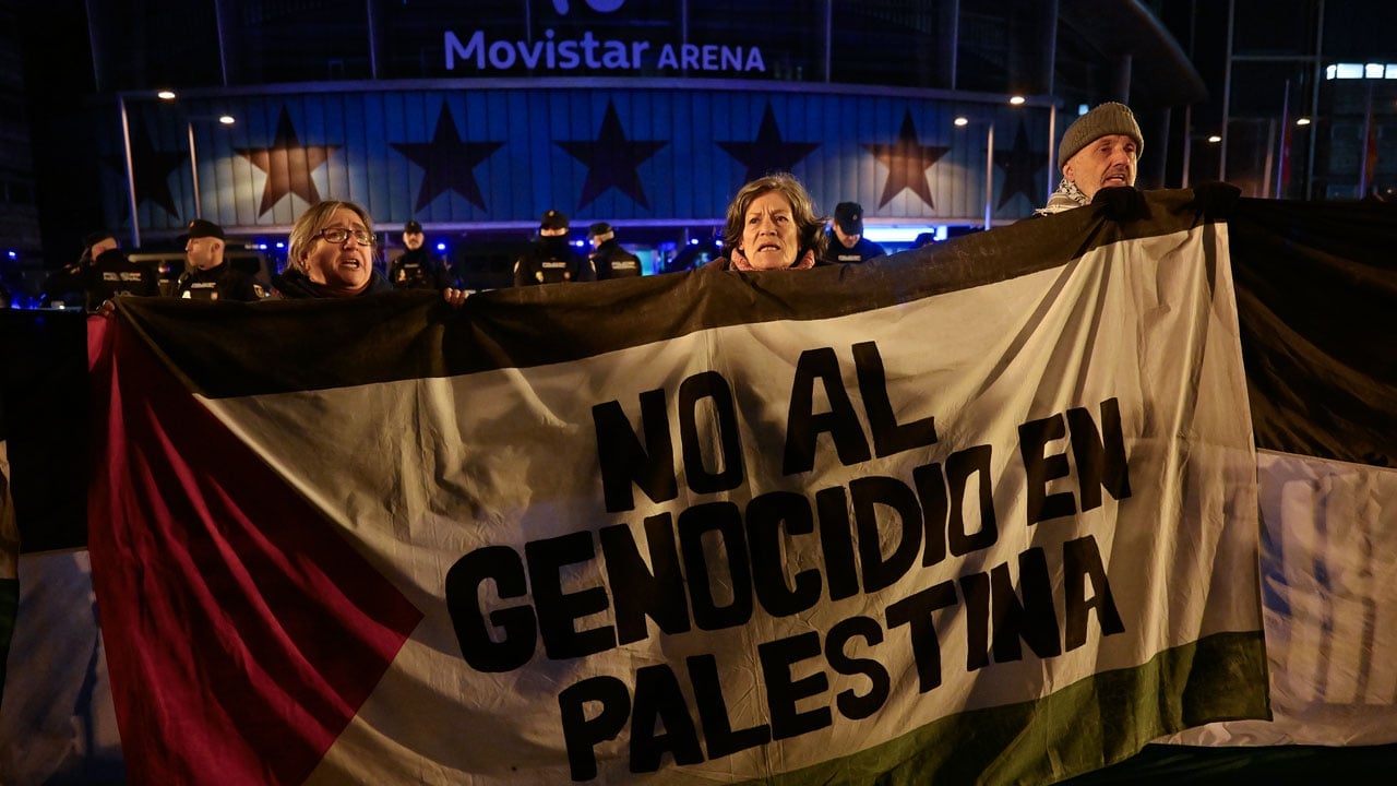 Foto - İspanya'da Maccabi Tel Aviv protesto edildi! Madrid sokaklarında "Özgür Filistin" sesleri