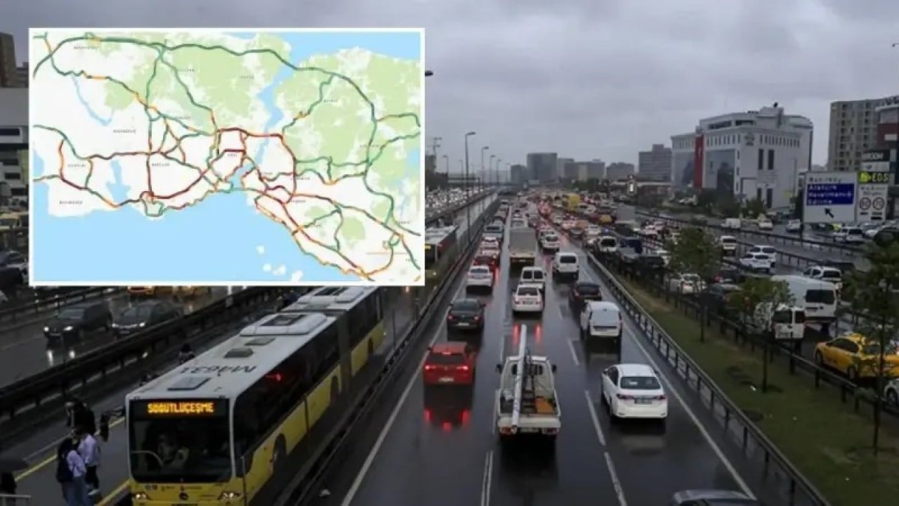 İstanbul'da hafta başı sendromu: Yağmur trafiği yüzde 80'e çıkardı