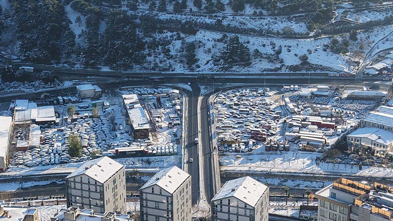 Foto - işte havadan görüntüler! Kar, İstanbul'a çok yakıştı