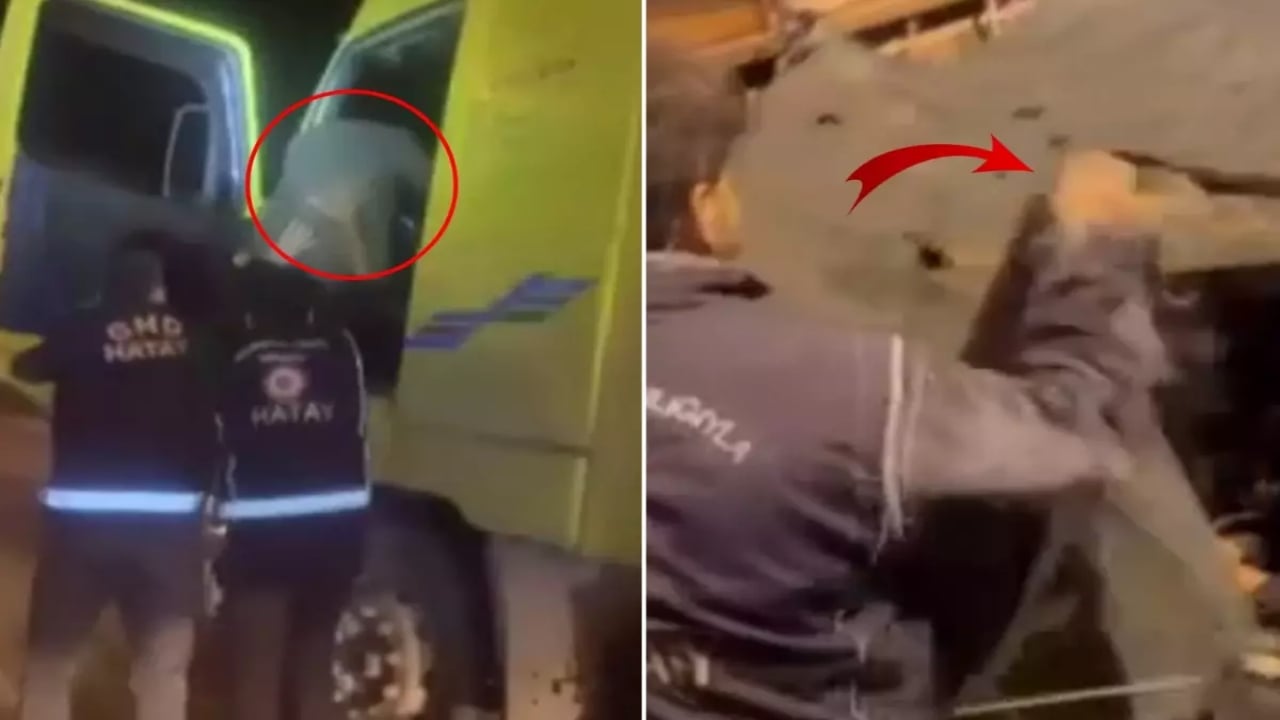 Kamyon şoförünü yaka paça indiren polis, brandayı kaldırınca şok oldu! Kasasından moloz yerine bakın ne çıktı