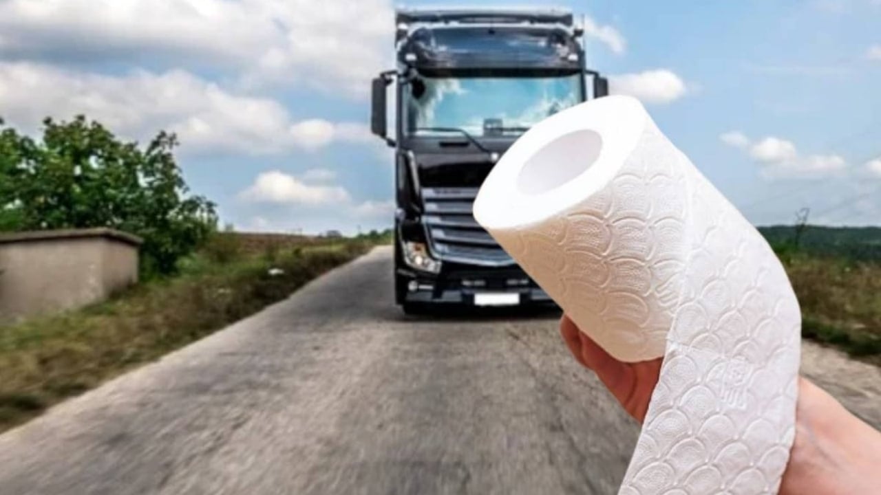 Kamyoncuların gizli sırrı ortaya çıktı! Bakın tuvalet kâğıdını ön camlarına neden koyuyorlarmış