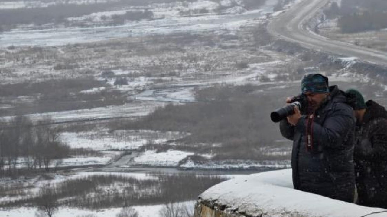 Foto - Kar altında tek tek kuş saydılar