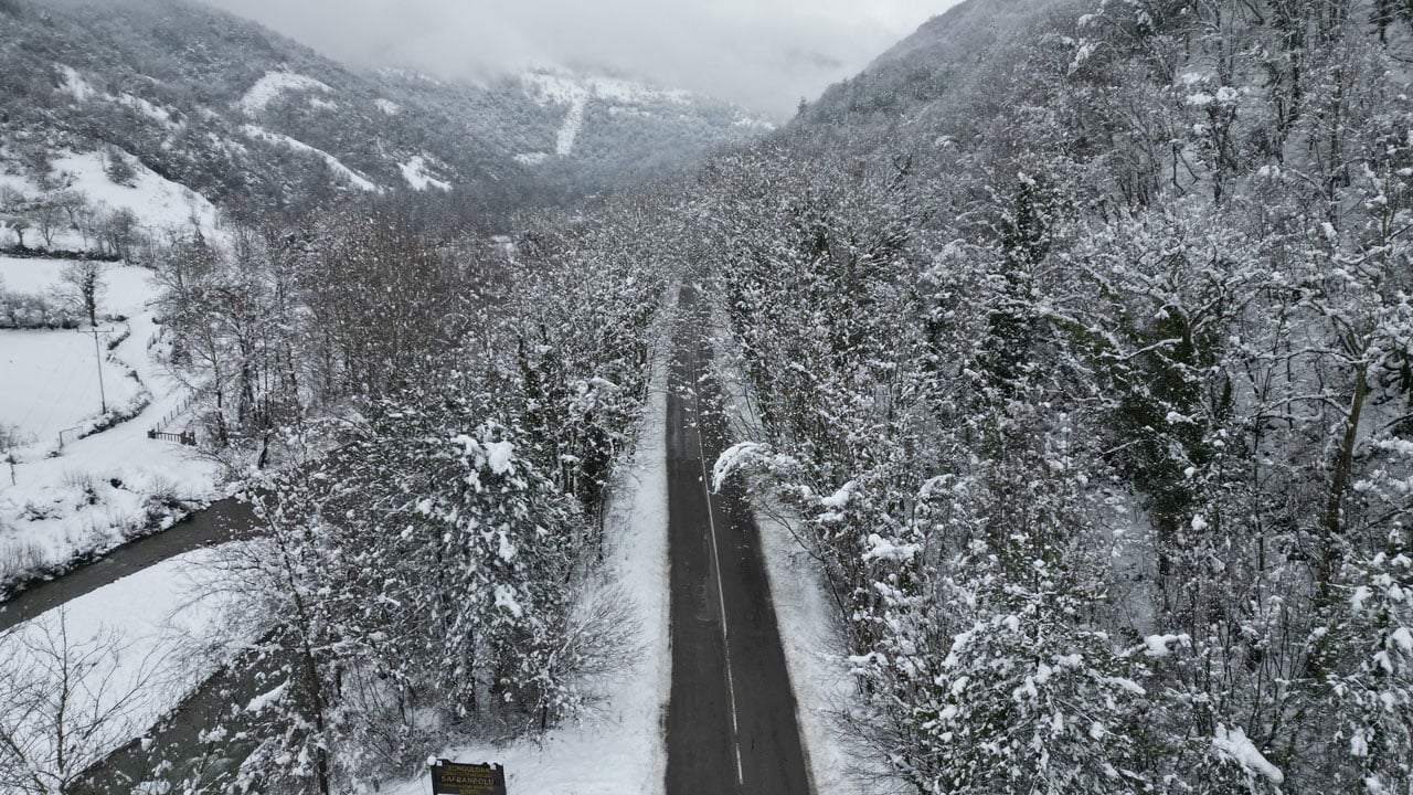 Foto - Kar yağınca masala döndü! "Ağaç tünel yol" büyüledi
