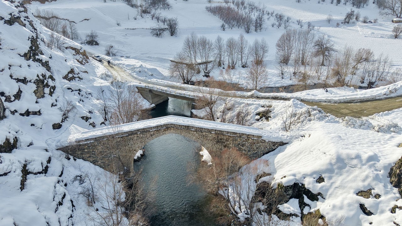 Foto - Karla gelen görsel şölen! Tarihi yapılar göz kamaştırdı