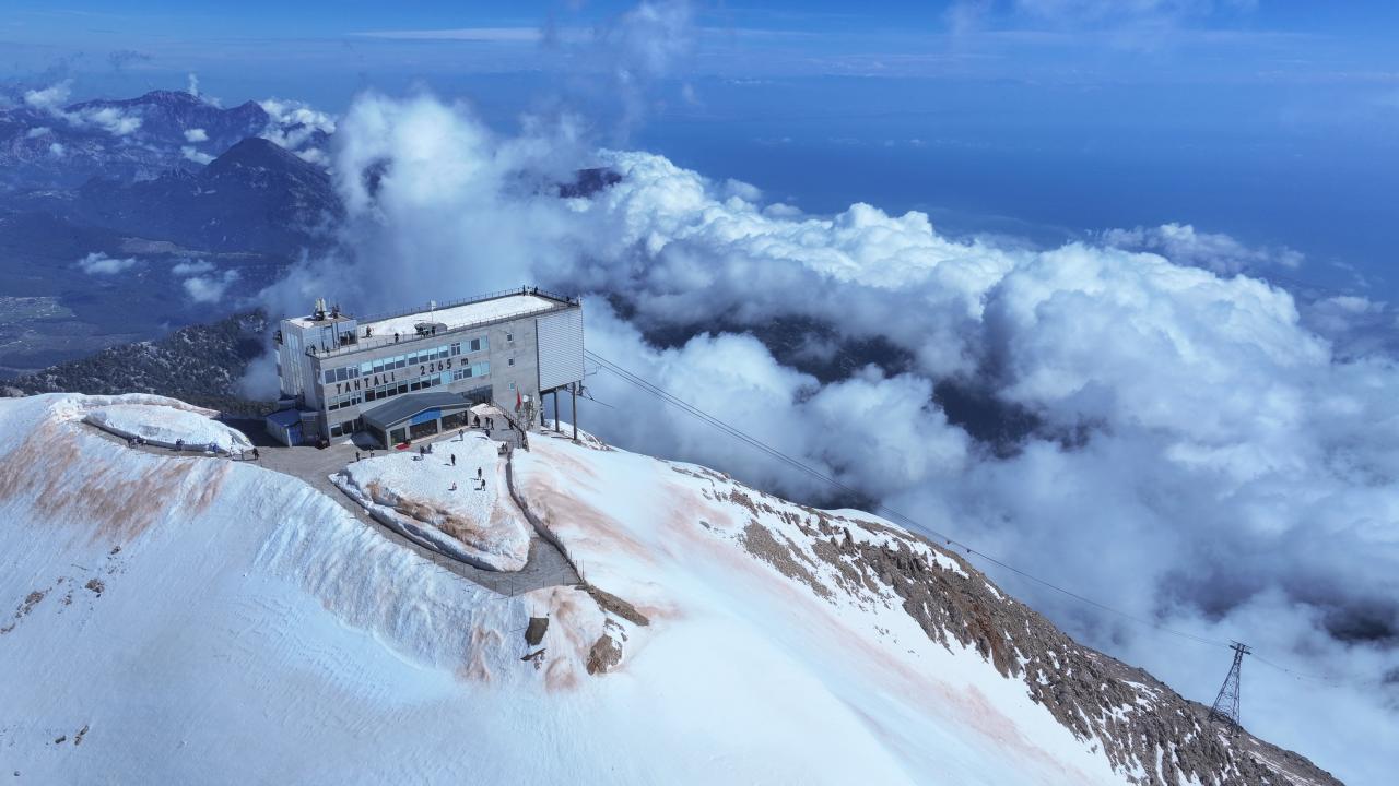 Foto - Burası Doğu Anadolu değil Akdeniz! Karlı Antalya ziyaretçi çekiyor