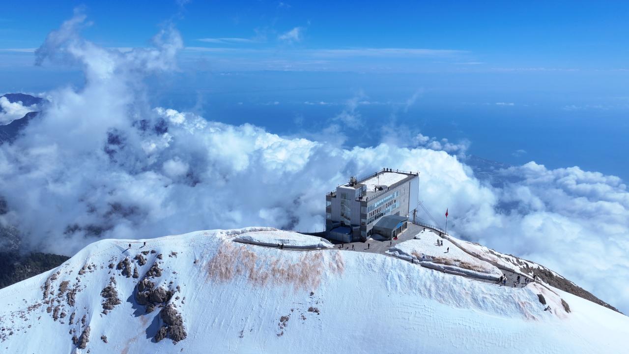 Foto - Burası Doğu Anadolu değil Akdeniz! Karlı Antalya ziyaretçi çekiyor
